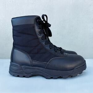 Original S.W.A.T. Black Leather 9” Side Zip Motorcycle Boots Women 9.5 Men 7.5